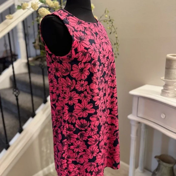 Aryeh Pink and Black Floral Midi Dress - Picture 3 of 4